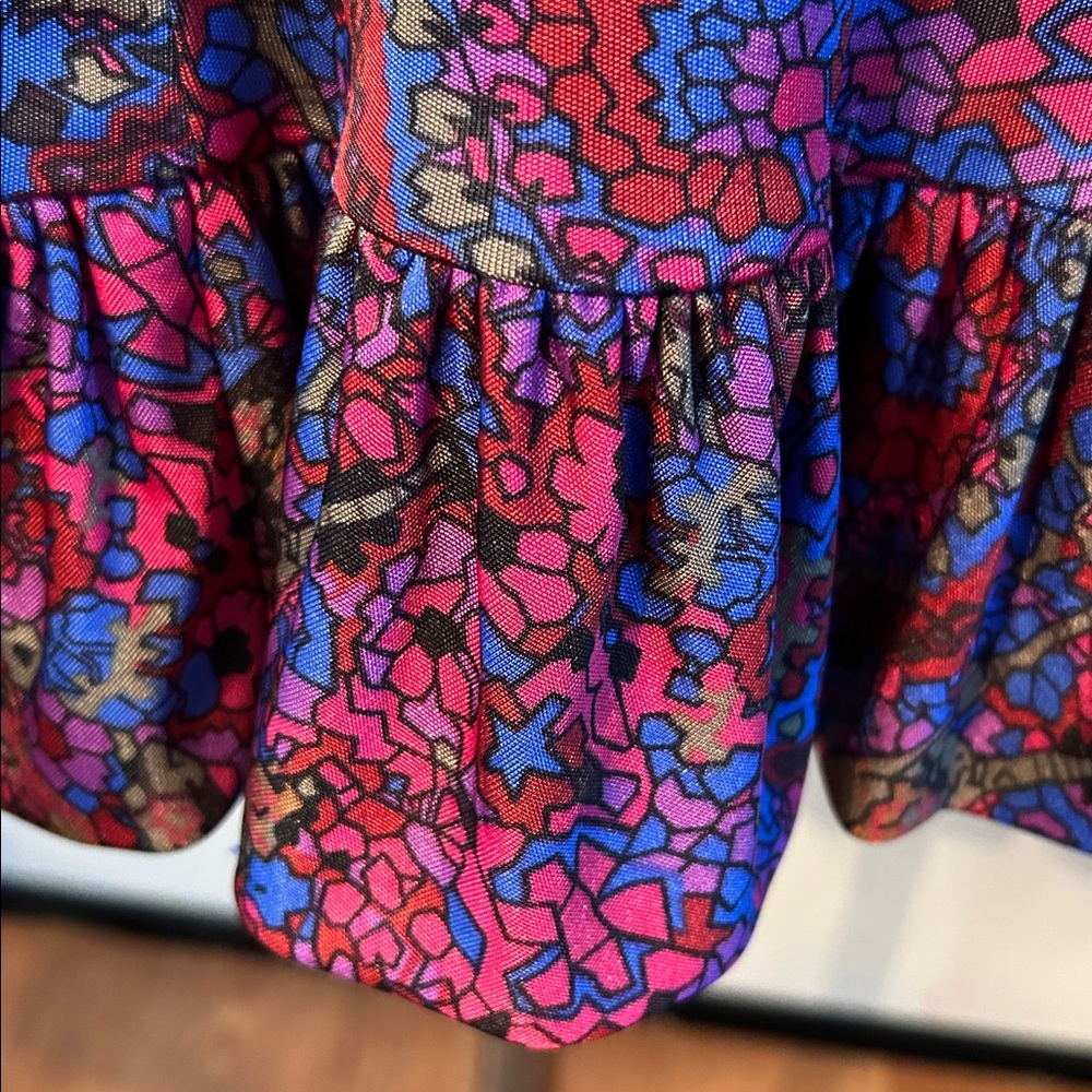 Vintage Betsy Johnson floral stain glass wrap dress - Picture 6 of 11